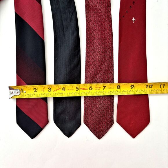 Vintage Mens Skinny Silk Neckties Lot 4 Slim 1960s Narrow Rat Pack Madmen - Picture 8 of 8